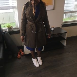 Dark green trench coat